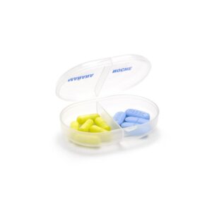Oval pill case 2 doses