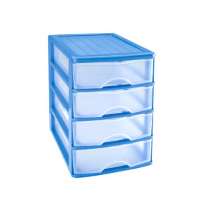 Desktop storage unit with 4 drawers