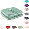 Mint Green Plastic Dish Drainer Plate Cutlery Rack Kitchen Sink Utensil Draining Cup Holder Drying Rack Draining Rack Sink Drainer Kitchen Gadgets (39 x 39 x 7.5cm)