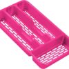 Small Tier Cutlery Tray Classic in Fuchsia | BPA Free Plastic Drawer Organizer with 4 Compartments | Durable Kitchen Storage for Spoons Forks Knives Kids Cutlery | Space Saving Design