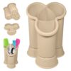 4-Compartment High-Grade Plastic Sink Tidy Cutlery Drainer – Taupe (Design 2)