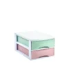 Desktop storage unit with 2 drawers