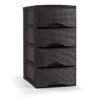 Storage unit EBRO RATTAN with 4 drawer